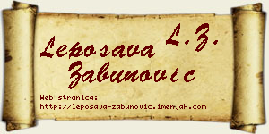 Leposava Zabunović vizit kartica